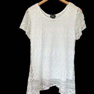 Women's Shannon Ford New York Short Sleeve Lace Top Size L